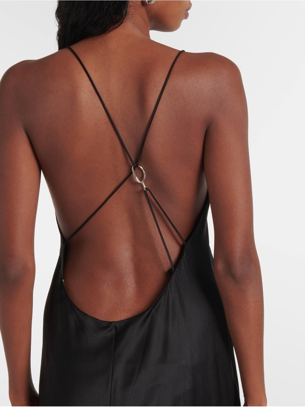 Nensi Dojaka x Calvin Klein Silk Satin Open-Back Midi Dress S